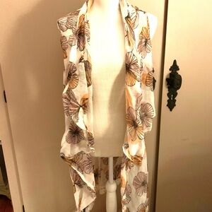 Lightweight Floral Duster Vest NWOT